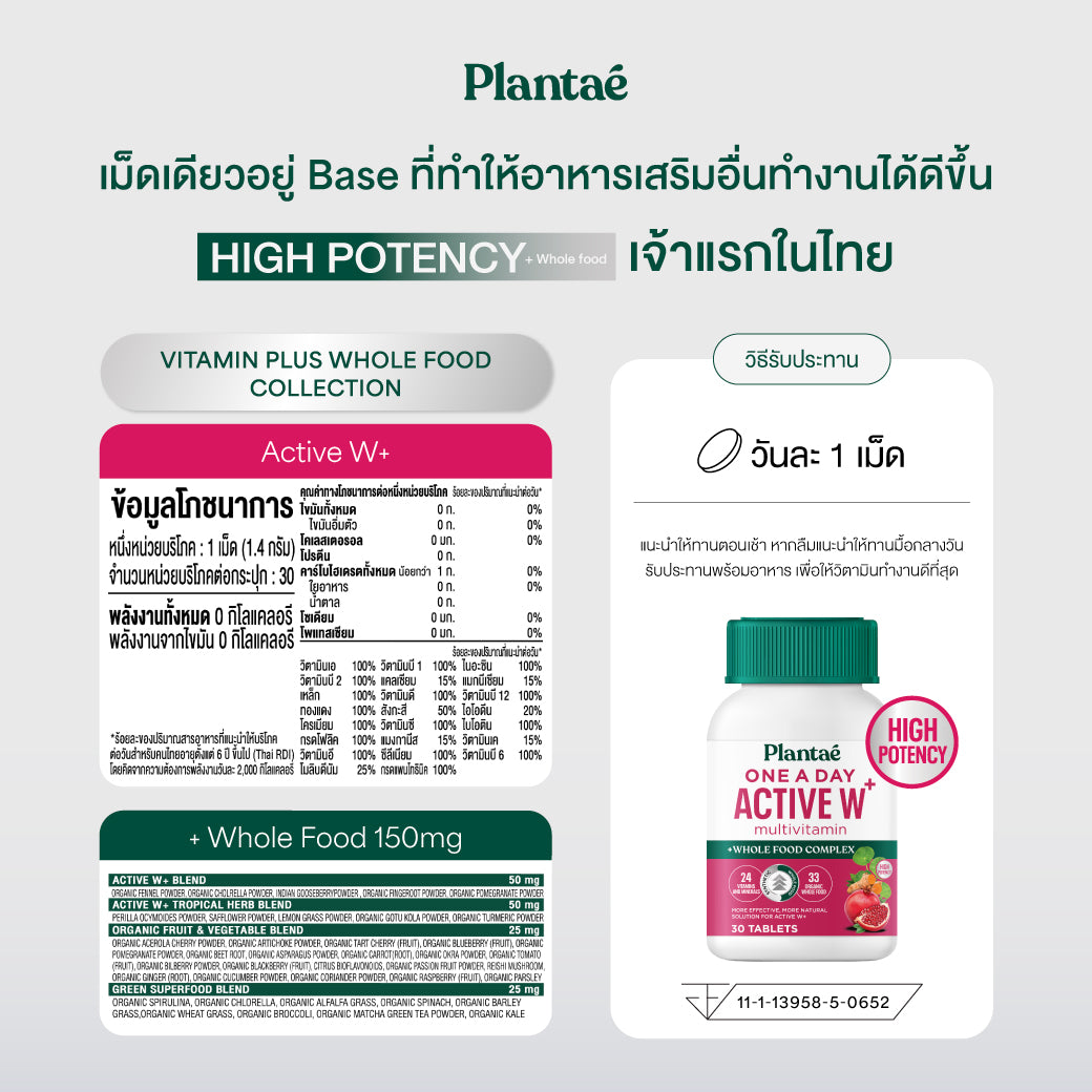 Vitamin Plus Whole Food - One A Day Active W+